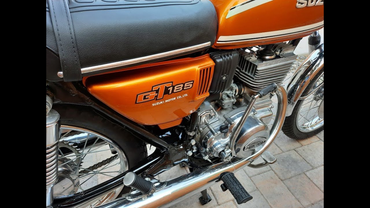 1974  Suzuki GT185 Walk around, Cold Start, and Test Ride.
