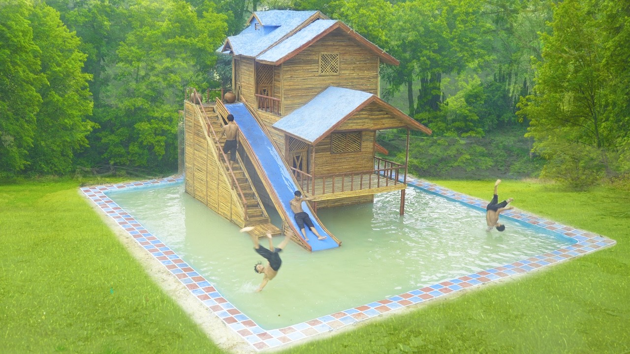 From Foundation to Finish: 150 Days Building an  Amazing Mud Villa & Swimming Pool [Full]