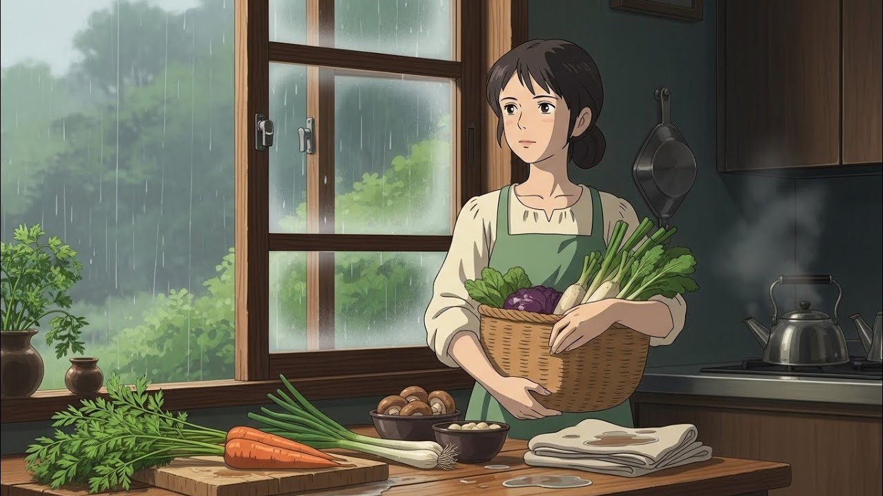 Rainy Market Morning — Slow Living in a Cozy Countryside Kitchen | ASMR Storytelling