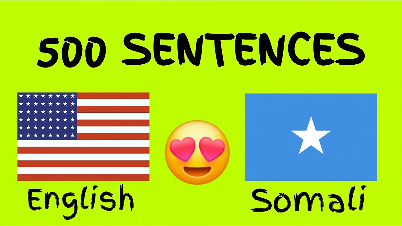 Improve English Listening & Speaking | 500 Simple English to Somali Sentences @Luqadda