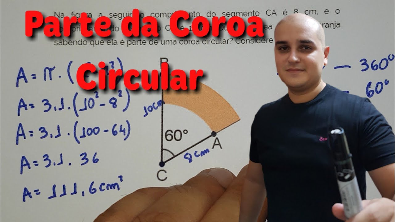 14 Área de figuras planas: Área da parte da coroa circular / Área do trapézio circular