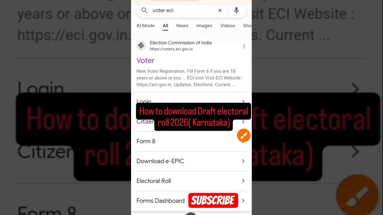 How to download Draft electoral roll 2026|| Karnataka|| SIR Election commission of India|| eci voter