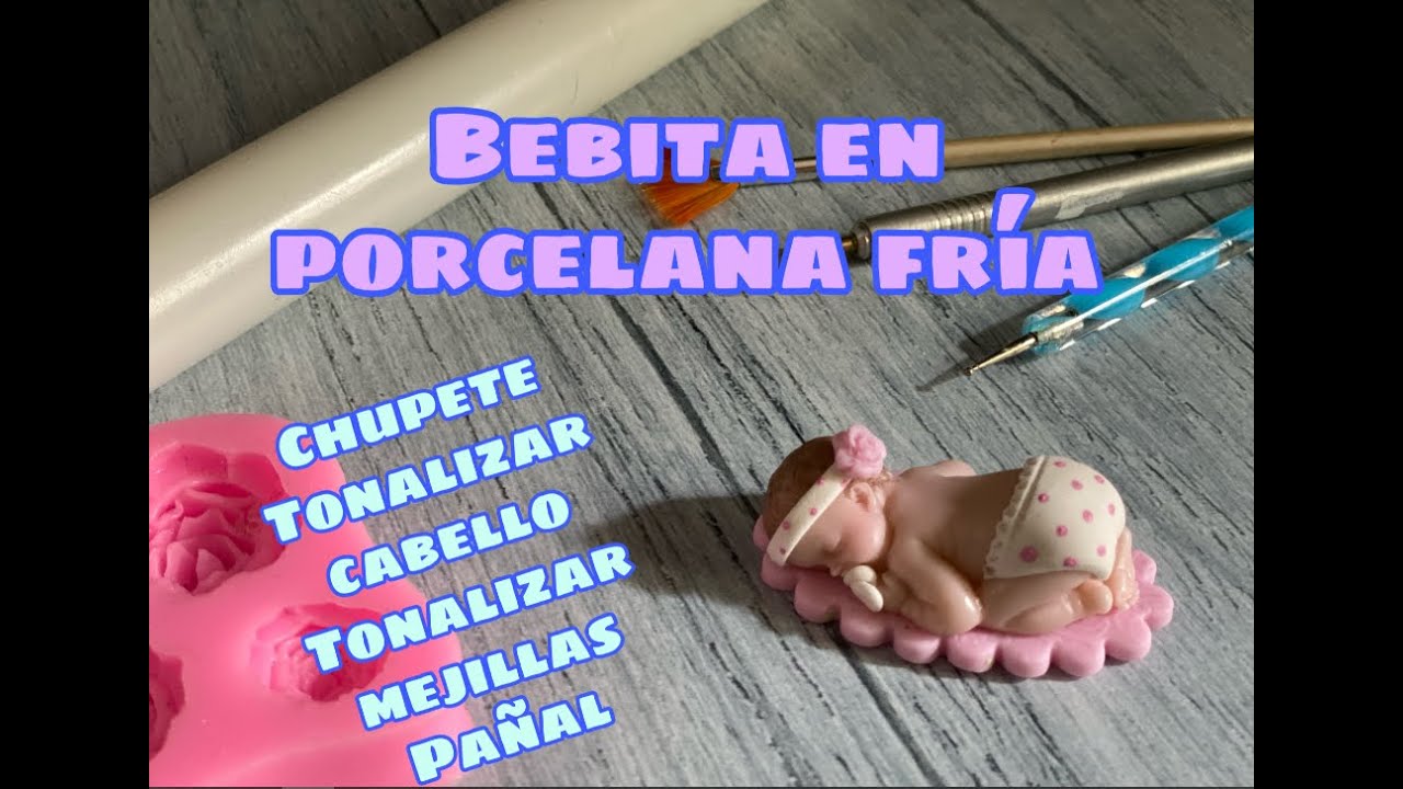 COMO HACER BEBE COLITA DORMILON  TONALIZAR ROSTRO PAÑAL Y CHUPETE PINTAR CABELLO PORCELANA FRIA #2