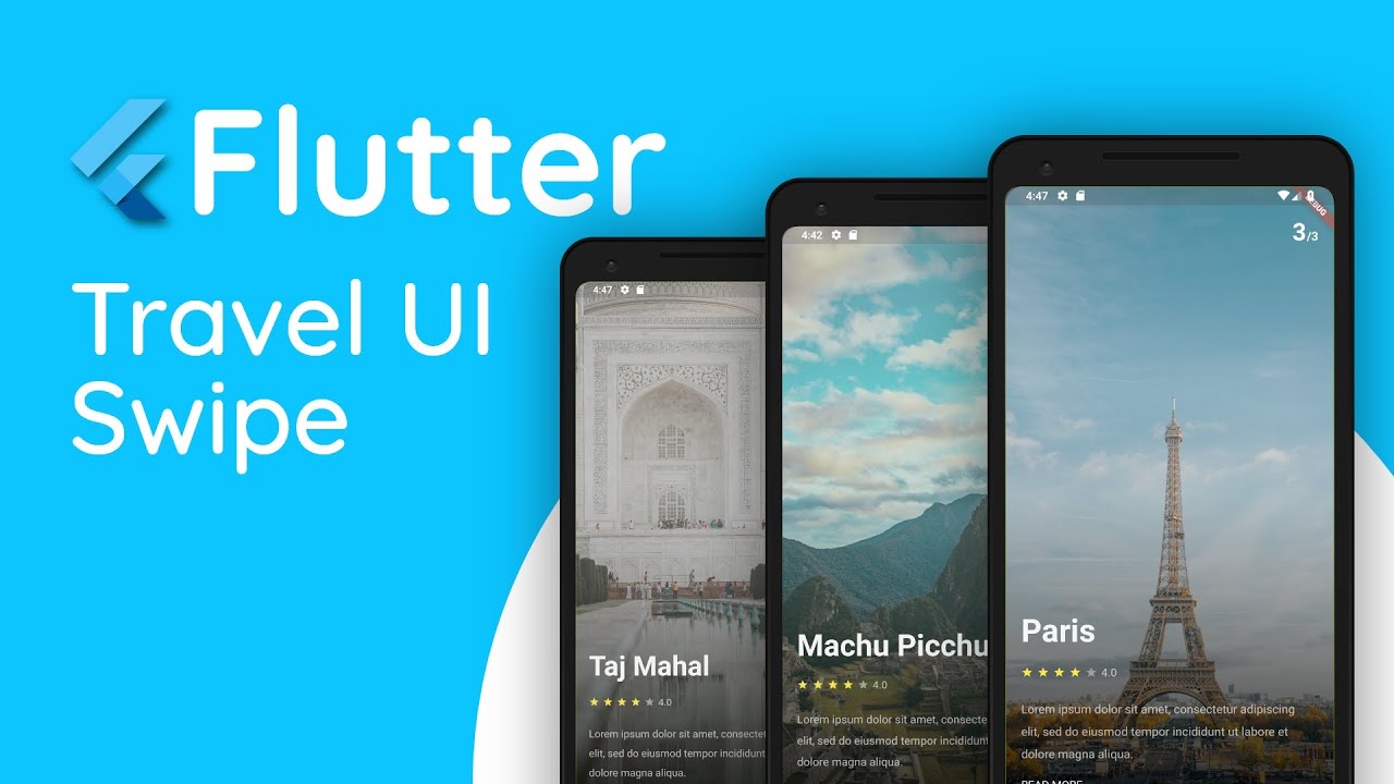 Flutter Tutorial Trip UI with Swipe