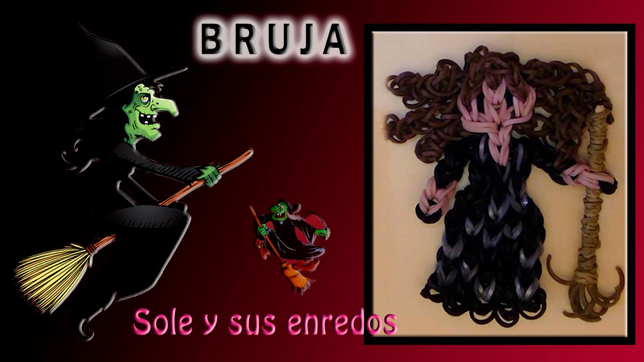 Cómo hacer una Bruja (decoración Halloween) con gomitas elásticas