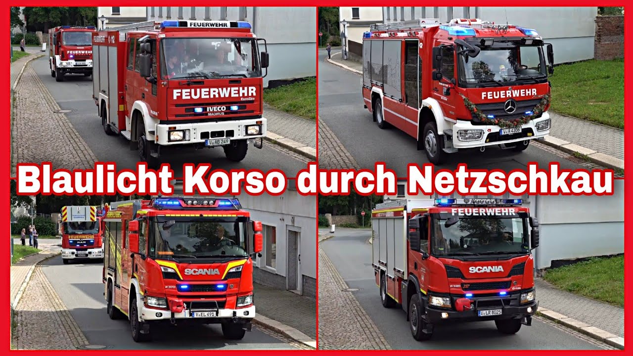 🚨FEUERWEHR KORSO mit 40 Fahrzeugen🚒1️⃣5️⃣0️⃣Jahre FF Netzschkau🚨