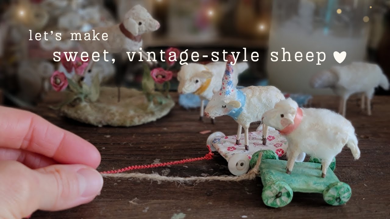 baaaad art happens - keep going :) how to make putz-style sheep: a beginner spun cotton project