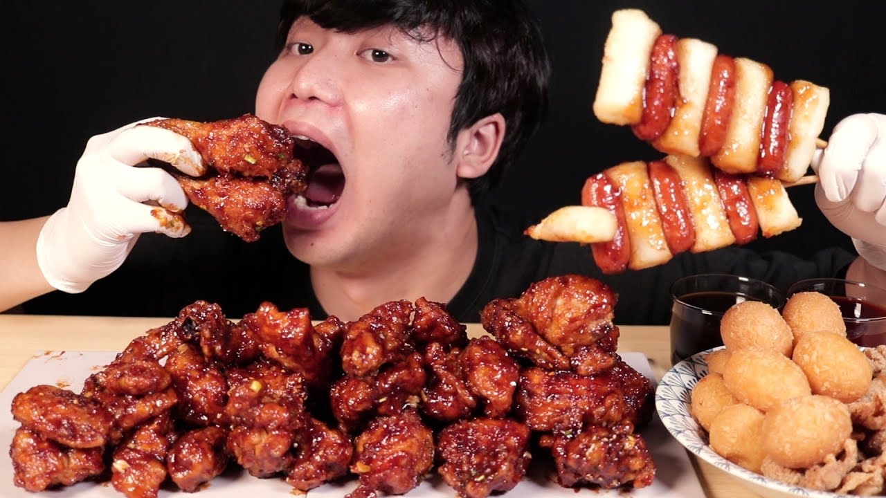 ASMR🍗BBQ 극한 매운 왕 갈비 치킨 신메뉴 먹방 | КОРЕЙСКОЕ БАРБЕКЮ! ОСТРАЯ КУРИЦА! МУКБАНГ! ЕСТЬ ЗВУКИ ЧАВКАНЬЯ!