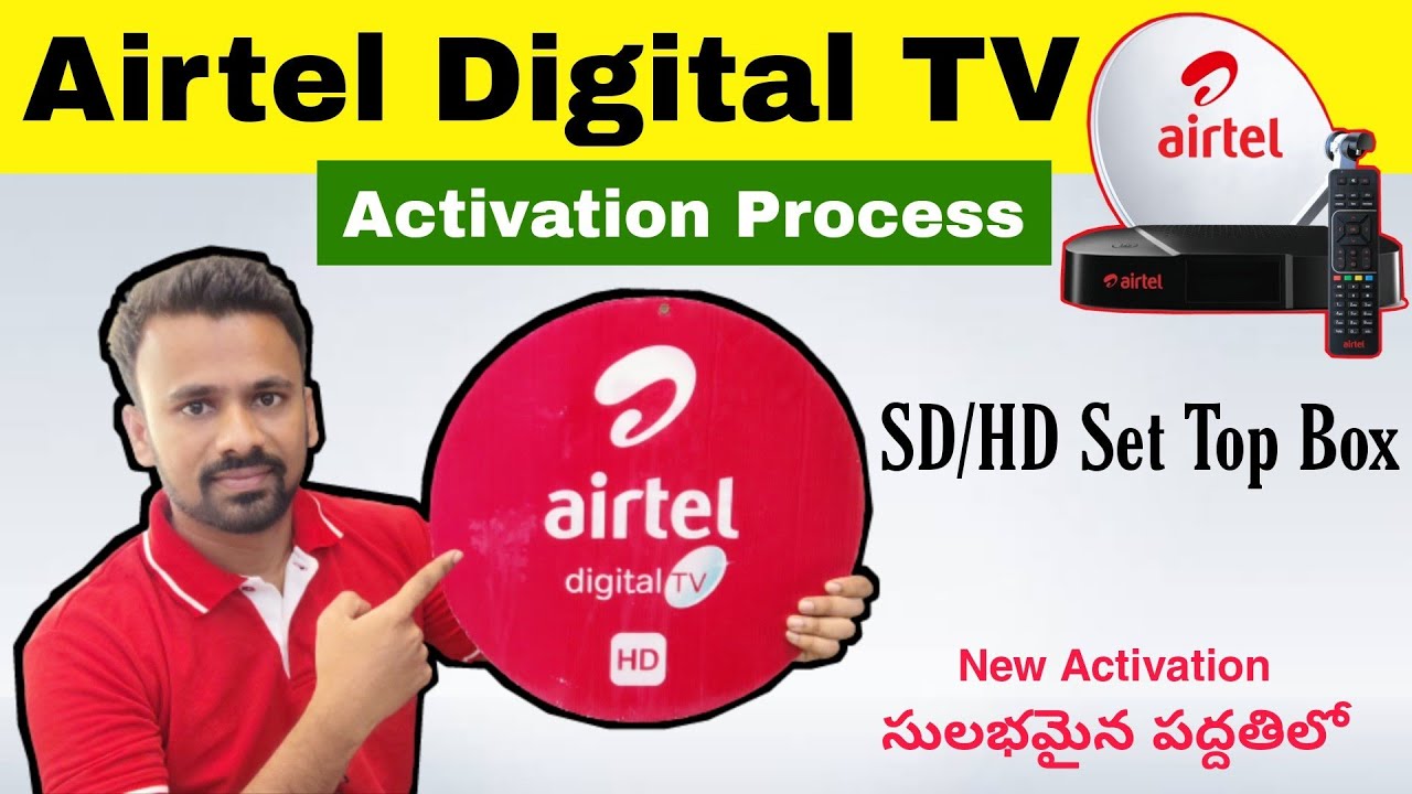 Airtel Digital Tv Activation Process in Telugu || Airtel DTH SD/HD Set Top Box Activation Process