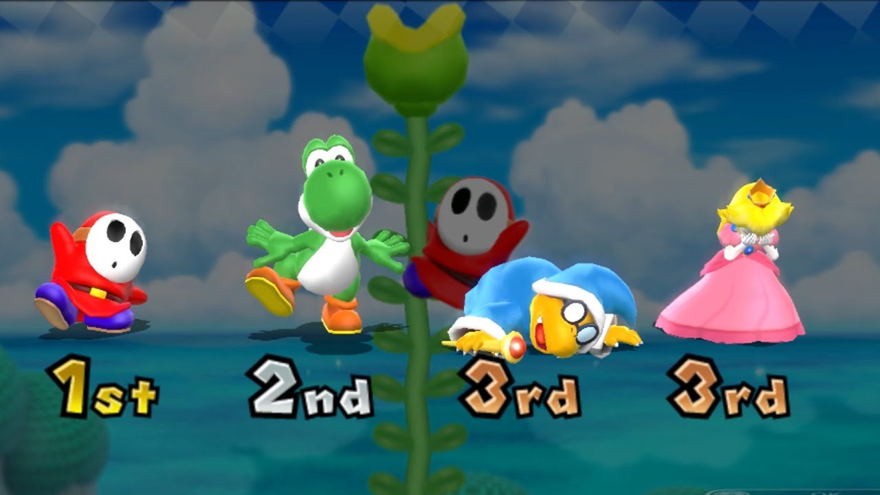 Mario Party 9 Minigames - Shy Guy vs Yoshi vs Magikoopa vs Peach (Master Cpu)
