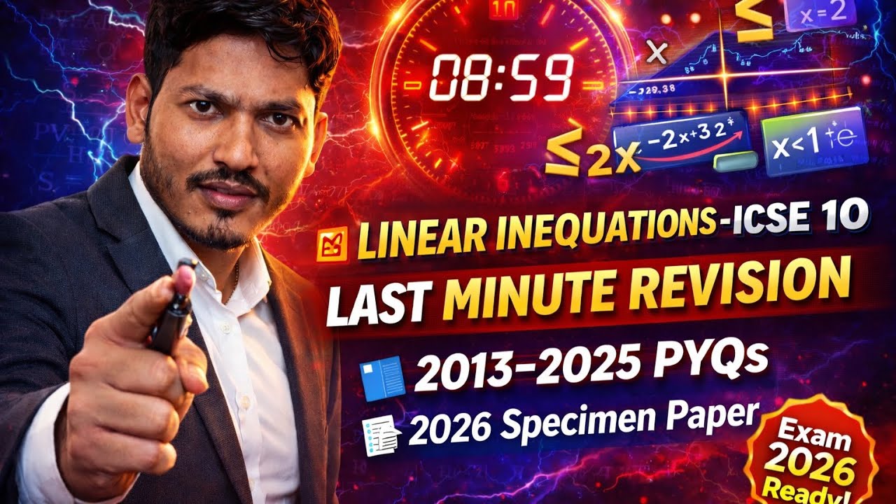 LINEAR INEQUATION 10th ICSE:- Concept and PYQs Solution 