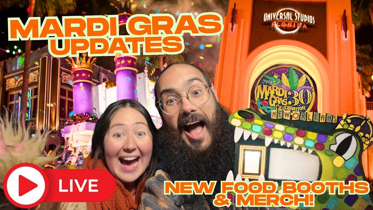 🔴 LIVE Universal Orlando Mardi Gras Updates! 🎭 New Food Booths, Merch & CityWalk Walkthrough