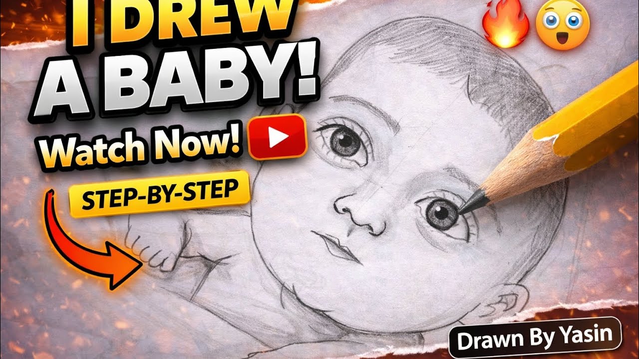 How to Draw a Baby Face Step by Step | Pencil Sketch Tutorial। Drawn By Yasin।