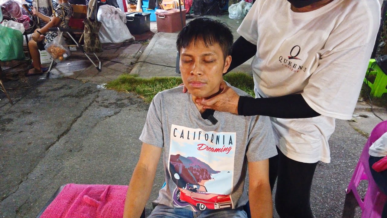 $4 Powerful STREET MASSAGE with Deep Tissue DIGGING TECHNIQUE for Pain Relief