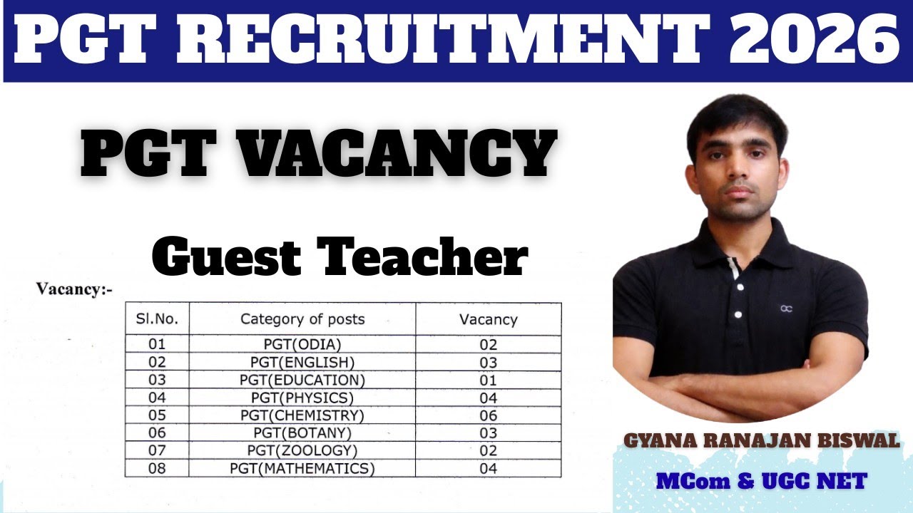 PGT Recruitment 2026-27 II Guest Faculty II Eligibility & Selection Process #pgt #odishaeducation 