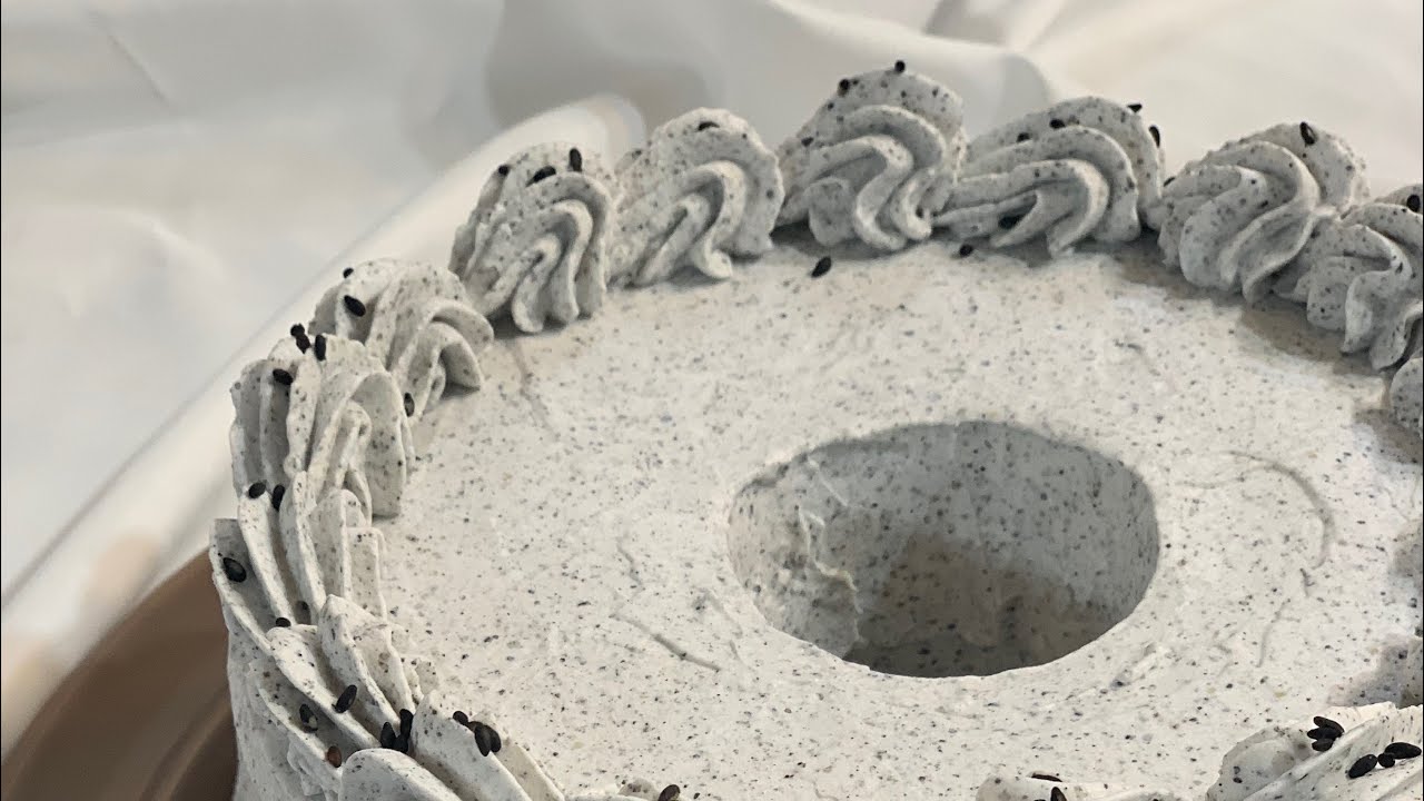 꼬수운 흑임자 쉬폰케이크 만들기🖤 | Black Sesame Chiffon Cake | 흑임자케이크 | 흑임자케익 | 흑임자디저트 | 위즈웰 | BAKEYOON