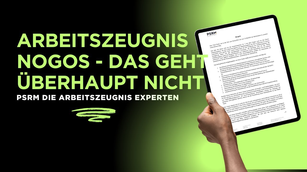 Arbeitszeugnis No Gos