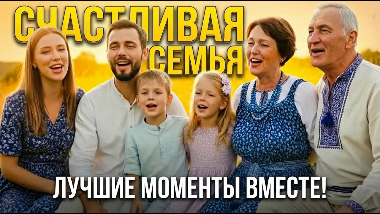 Счастливая семья 👨‍👩‍👧‍👦 | Тёплая семейная песня про дом, родителей и детей