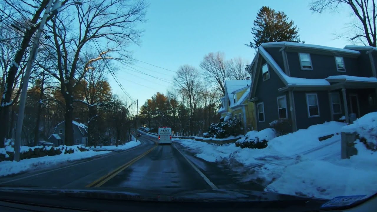 Beverly MA to Manchester-by-the-Sea MA winter north shore drive via Dane St and route 127 North.
