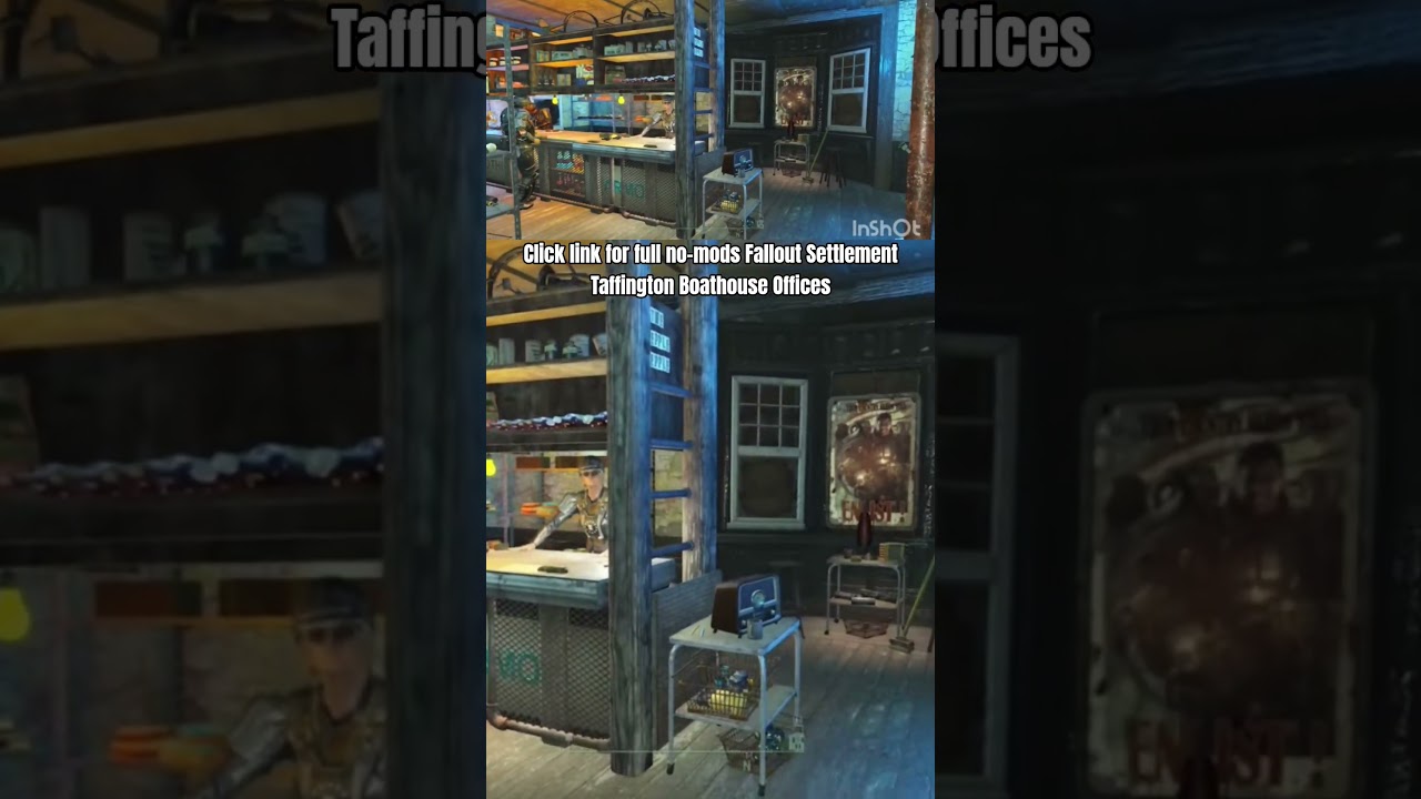 Taffington Boathouse Enclave Offices no mods Fallout 4 Settlement