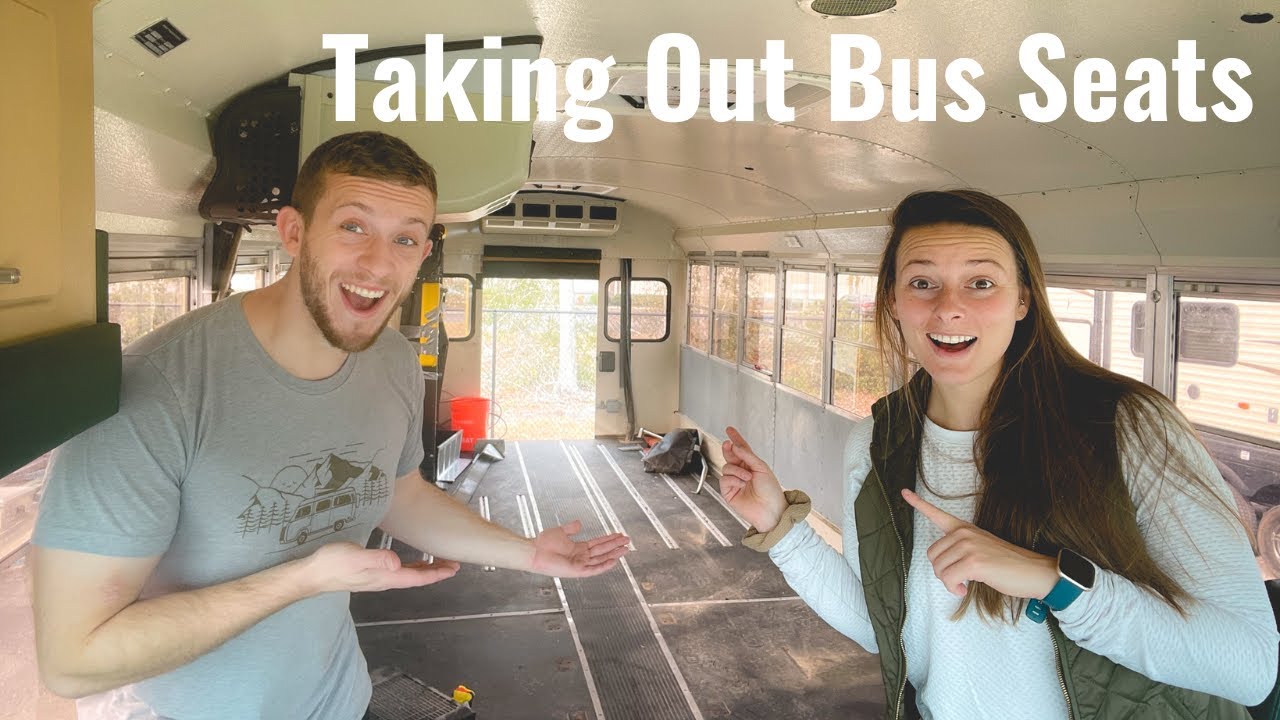 How to take seats out of a school bus | DIY Skoolie Conversion | Bus Build 1