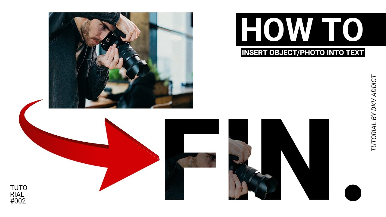 How To Insert Object/Photo Into Text  in Adobe Photoshop Step by Step