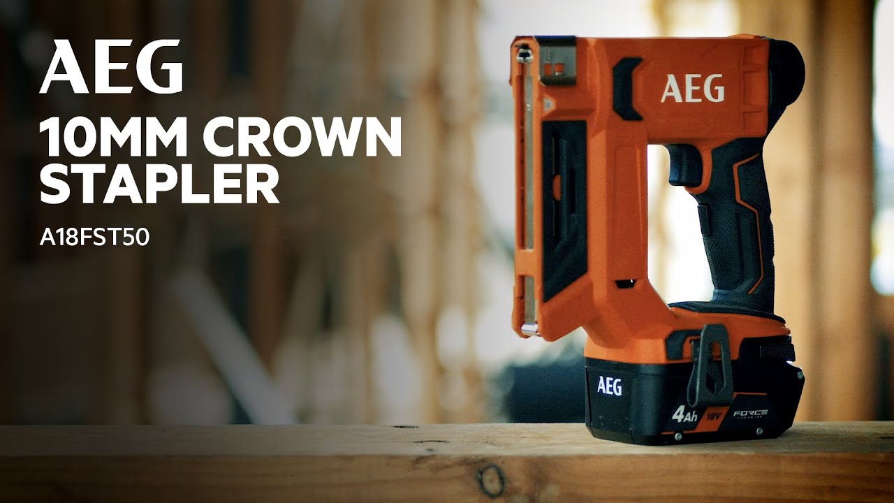 AEG 18V 10mm Crown Stapler (A18FST50) in action