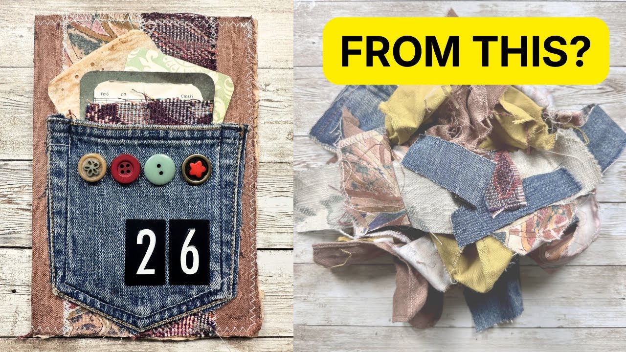 Turn Fabric Scraps Into a Beautiful Junk Journal Cover 😍