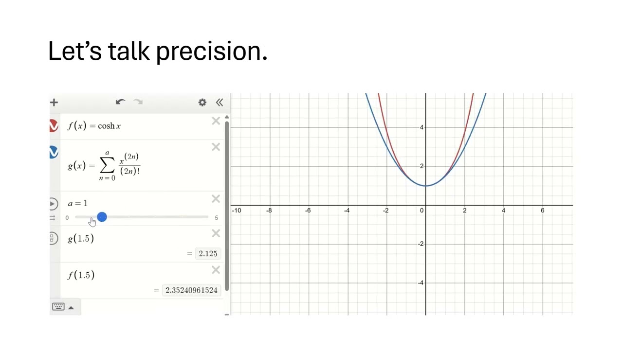 Given the series, evaluate cosh(x) (aka chx) using a TI-84