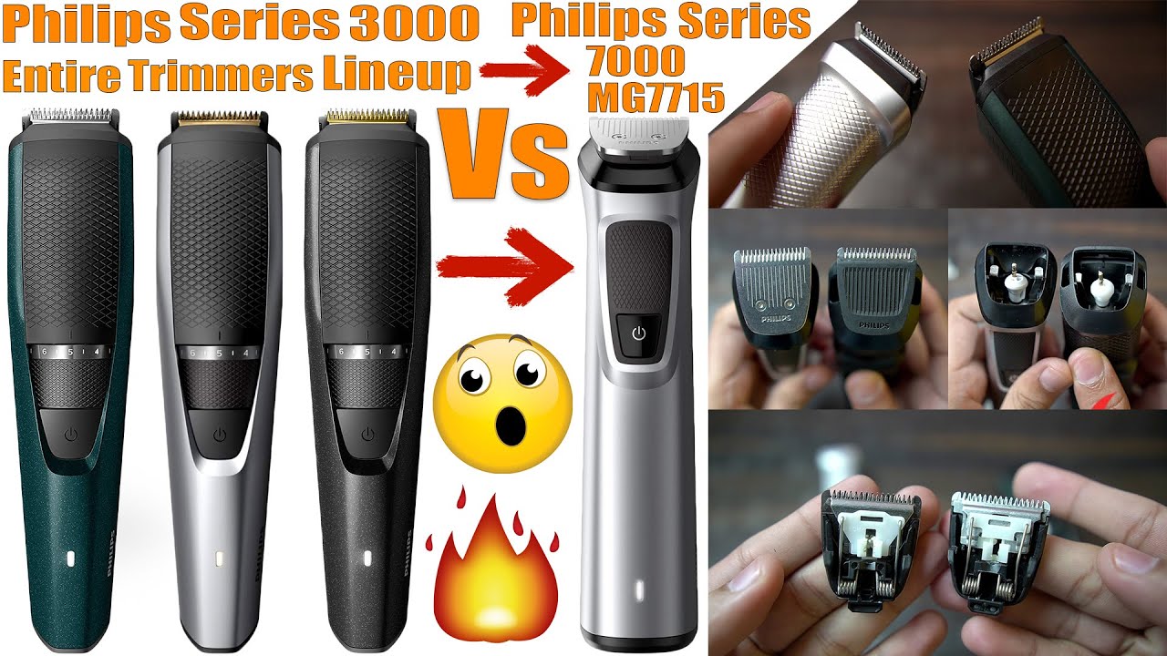Philips series 3000 trimmers entire lineup vs philips multigroom 7000 kit mg7715 full comparison