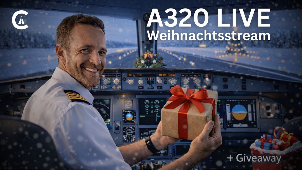 🎄 A320 LIVE – Airbus A320 realistisch fliegen | Weihnachtsstream + Giveaway