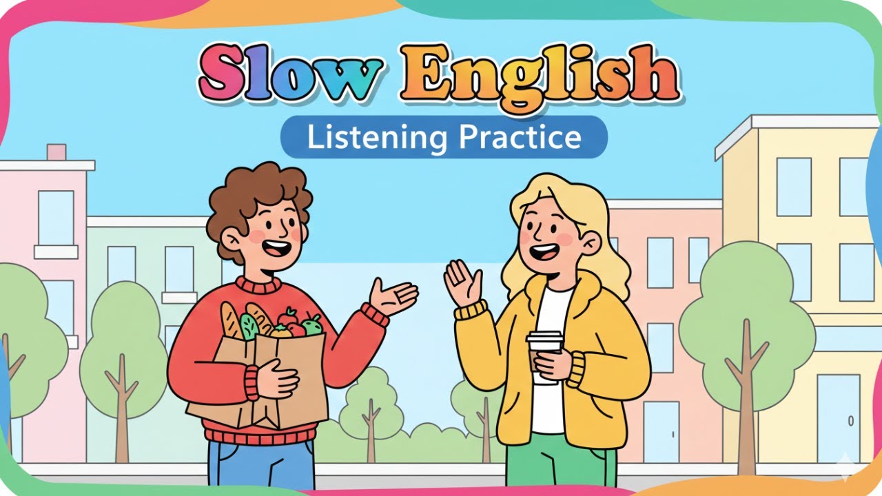 Slow English Conversation at the Grocery Store | Easy Listening