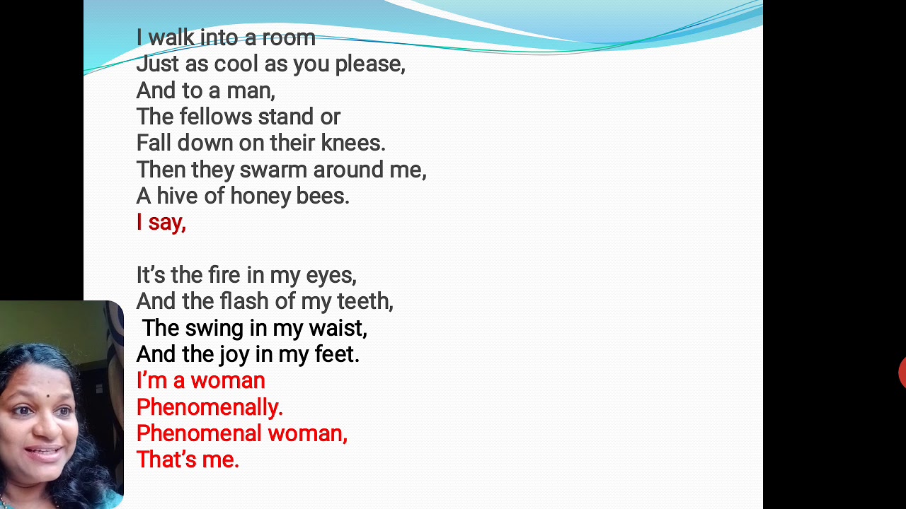 Phenomenal woman by maya angelou-Dr. Anjali Abraham