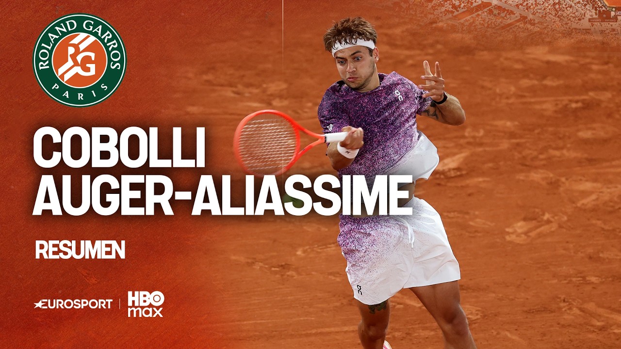 Flavio COBOLLI vs F&eacute;lix AUGER-ALIASSIME | Resumen y resultado - Cuartos | ROLAND-GARROS 2026