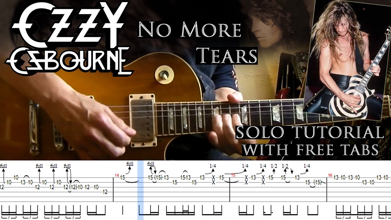 Ozzy Osbourne - No More Tears guitar solo lesson (with tablatures and backing tracks)