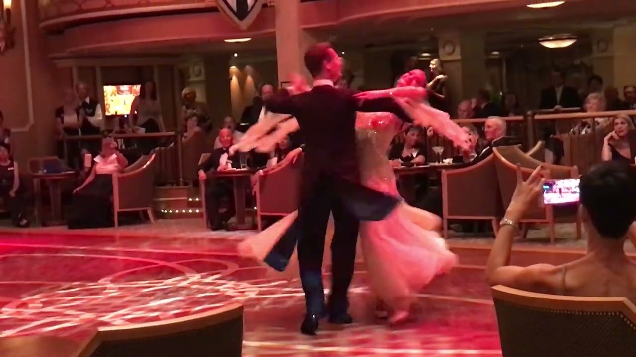 Cunard Queen Elizabeth. Dance performance Viennese Waltz