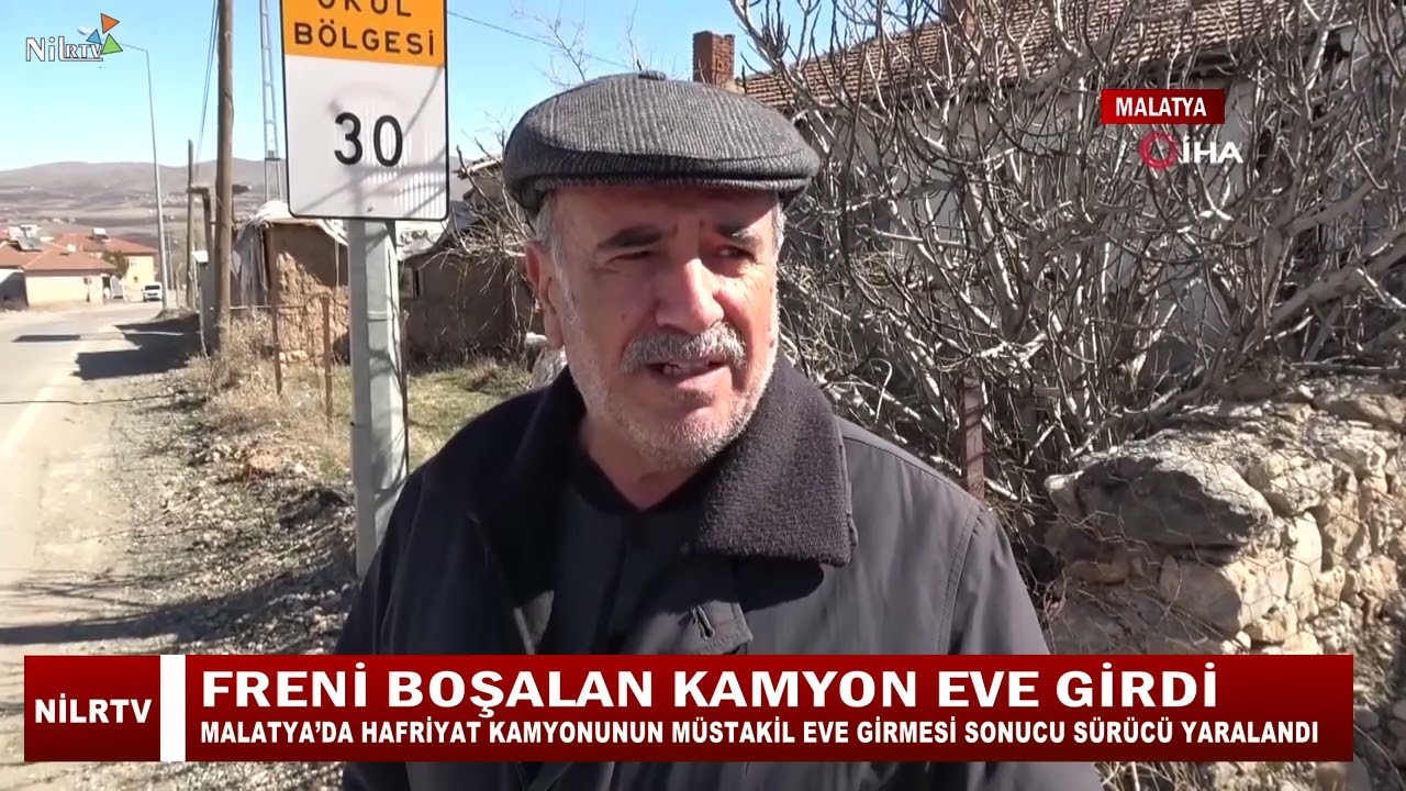 Malatya'da freni boşalan hafriyat kamyonu eve girdi 1 yaralı