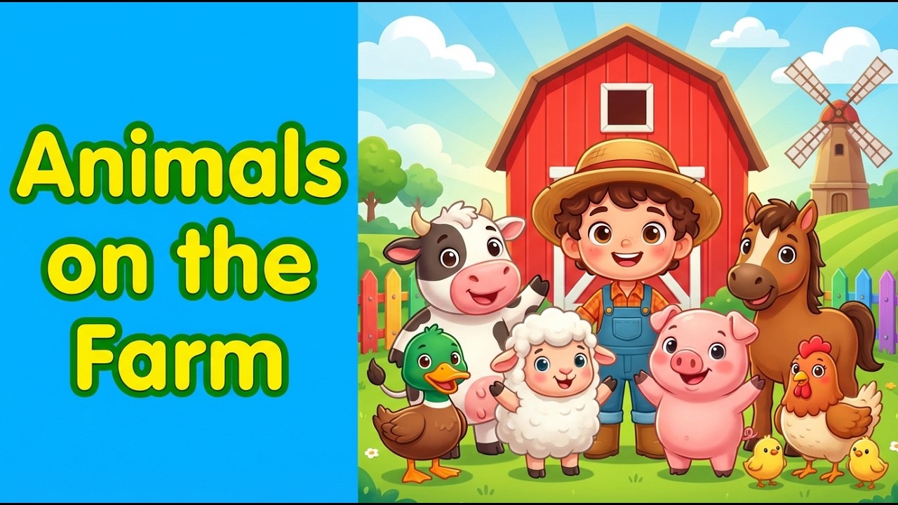 The Animals on the Farm 🐄🐑 | Fun Farm Animal Song for Kids | Nursery Rhyme Sing Along
