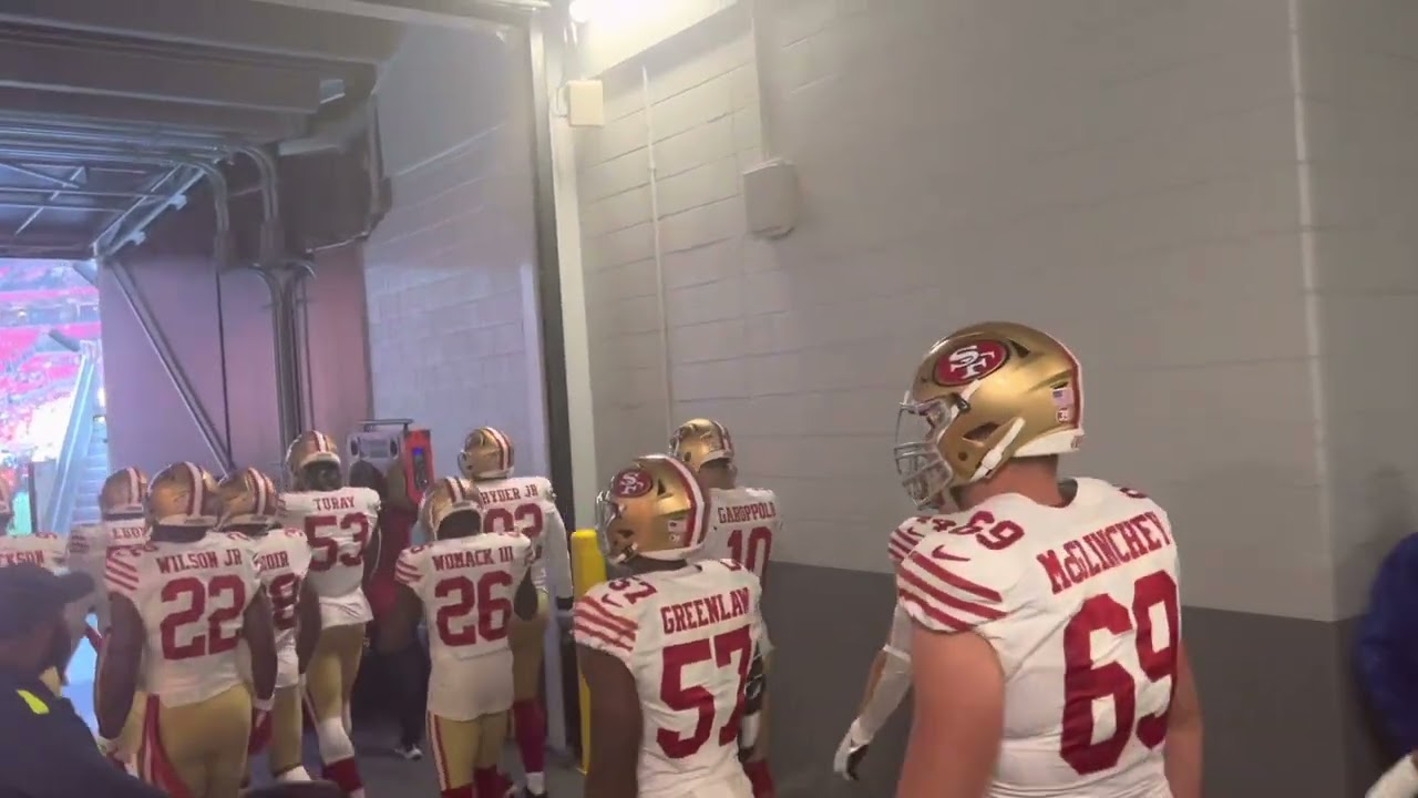 49ers boom box entrance in Atlanta: Charles Omenihu leads with Deebo Samuel