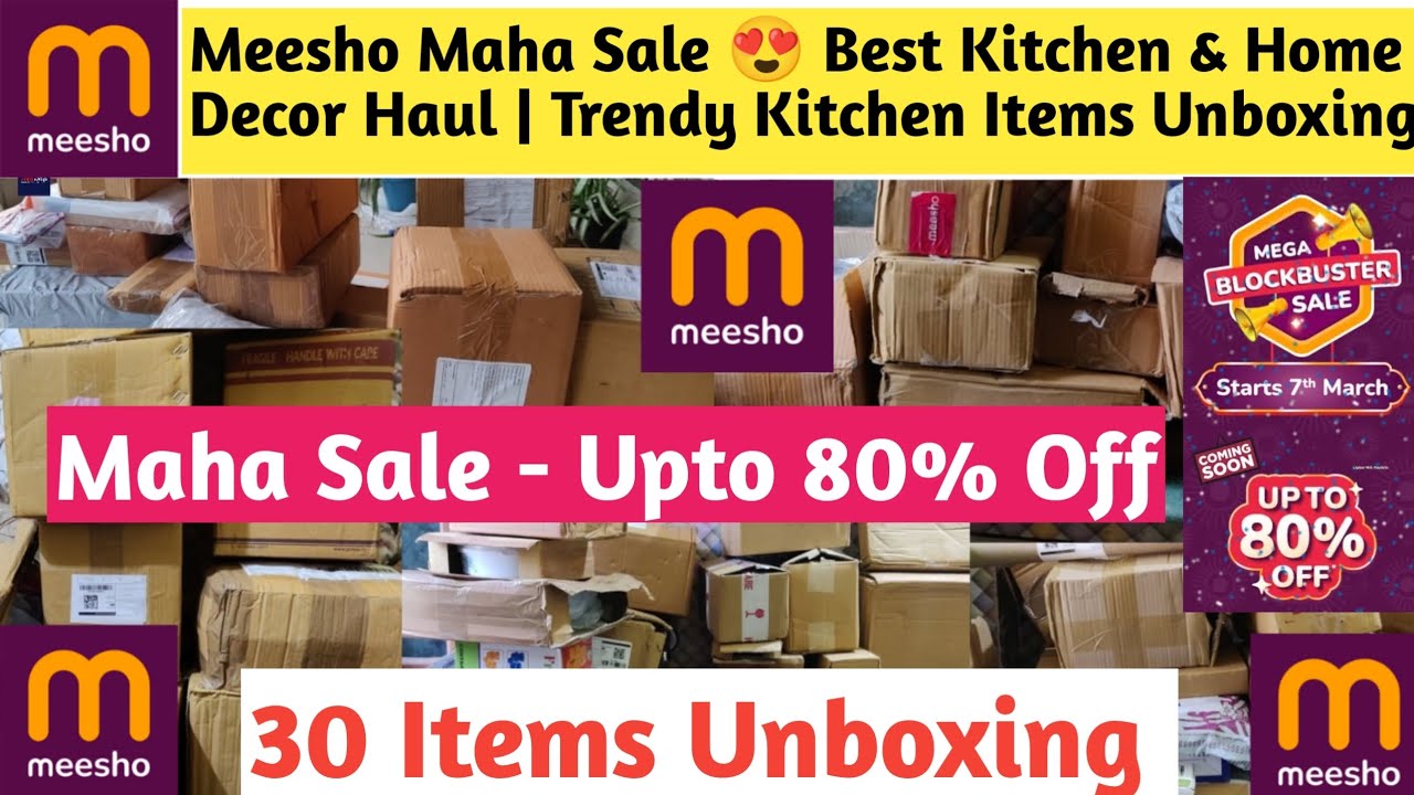Meesho Maha Sale 😍 Best Kitchen & Home Decor Haul | Trendy Kitchen Items Unboxing | #meesho #sale 