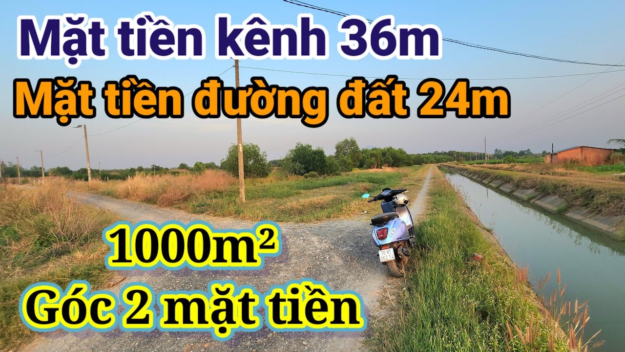 Mãnh đất 1000m² cặp kênh nằm góc 2 mặt tiền quá đẹp giá rẻ chỉ 380 triệu | Hoàng Minh BĐS