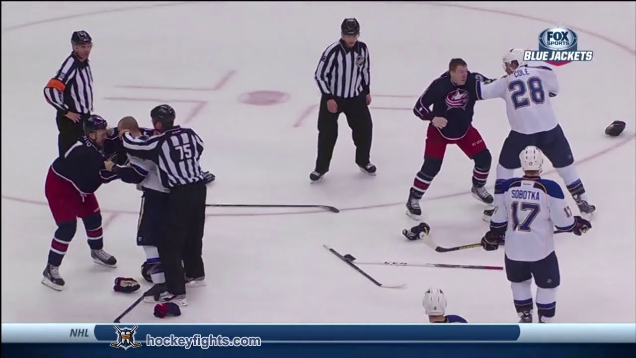 Ian Cole vs Matt Calvert Dec 14, 2013