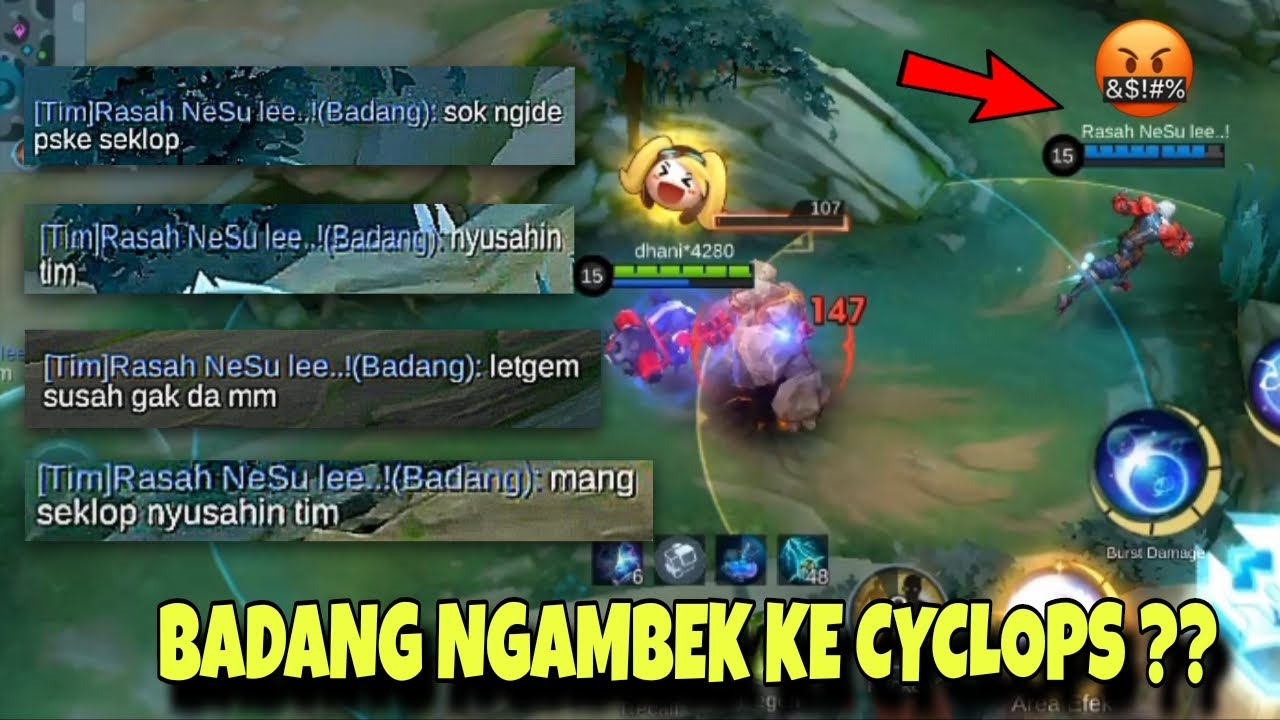 BADANG SAMPAI NGAMUK GARA-GARA PAKE CYCLOPS GOLD LANE || Dan Hampir Kena Comeback Musuh🤣