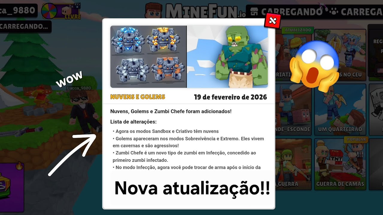 Nova atualização do Minefun.io!!!!!