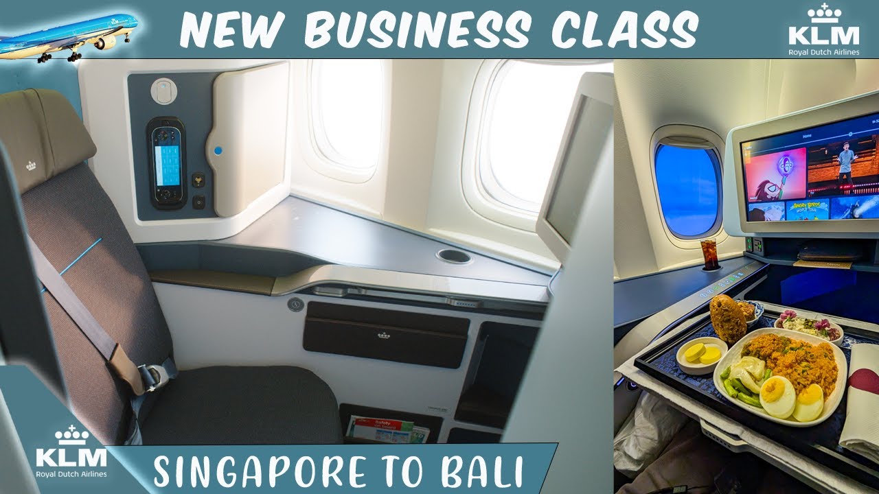 Brand NEW KLM 777 business class | Singapore to Bali