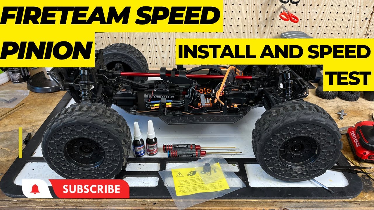 Arrma fireteam speed pinion install and speed run!