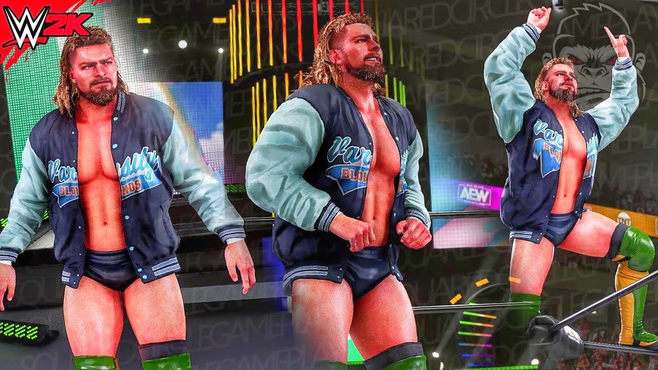 Brian Pillman Jr 2022 AEW Entrance w/ Varsity Blonds Theme | WWE 2K19 PC / PS4 Mods