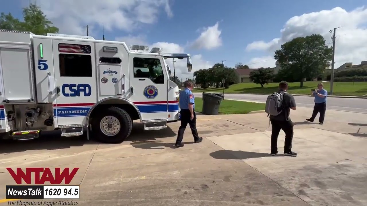 College Station fire department ceremonially places two new fire engines into service.