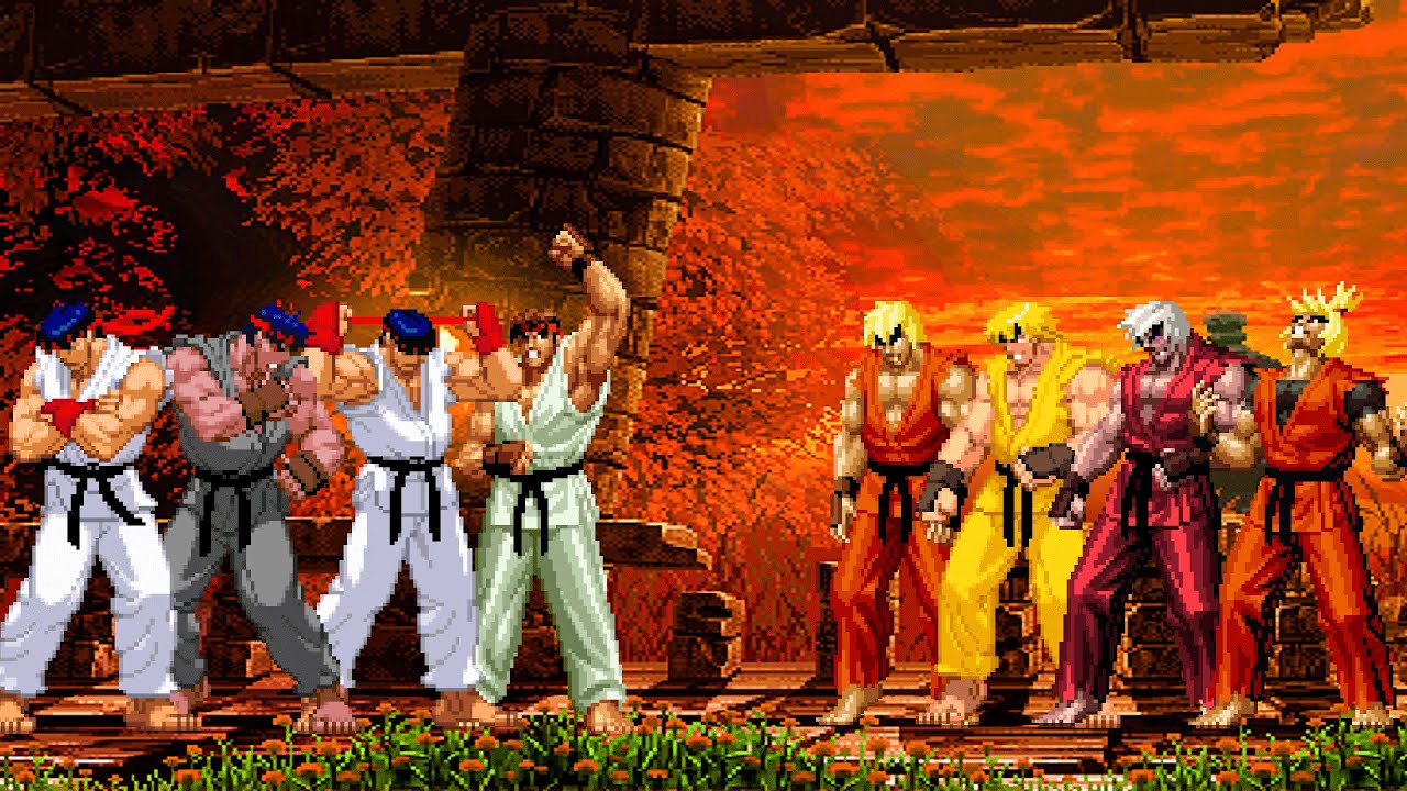 KOF MUGEN | Master Ryu Team vs Ken Master Team