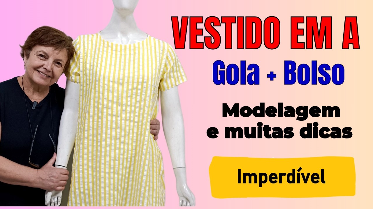 Modelagem de Vestido em A com Gola e Bolso Embutido: Dicas Imperdíveis!